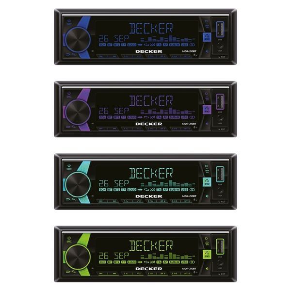 Автомагнитола Decker MDR-210 1 DIN DSP 4&times;95 Вт Bluetooth 31-полосный EQ НФ-00009653 фото