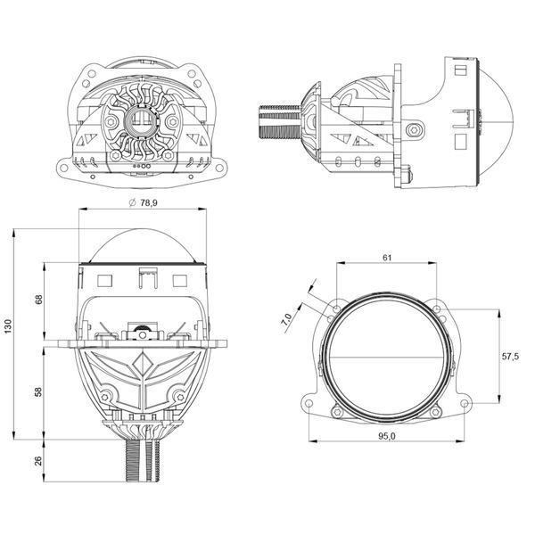 Светодиодная линза Cyclone LED BL 3.0" Q1 60/70W НФ-00008795 фото