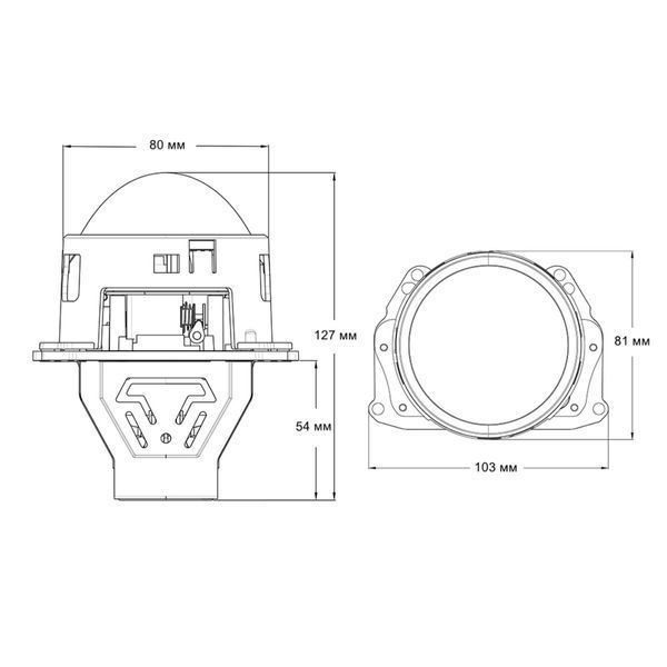 Светодиодная линза Cyclone LED BL 3.0" Q3 55/65W 9-32V НФ-00009461 фото